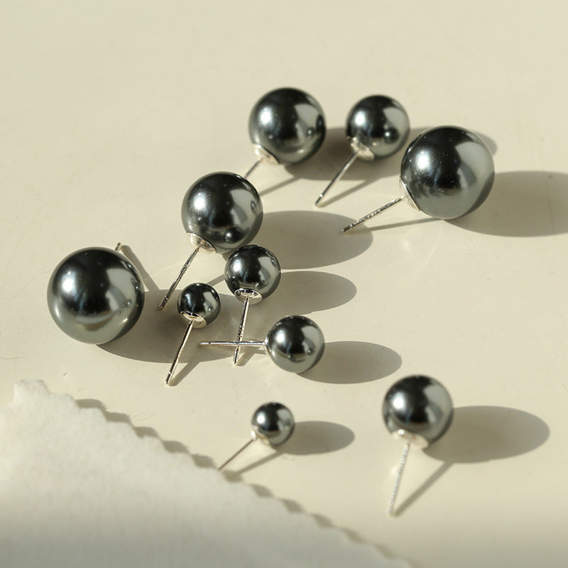 Light Artificial Pearl Stud Earrings-Gembea Jewelry