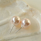 Light Artificial Pearl Stud Earrings-Gembea Jewelry
