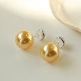 Light Artificial Pearl Stud Earrings-Gembea Jewelry