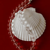 Lily Dew White Crystal Beaded Necklace gembea jewelry