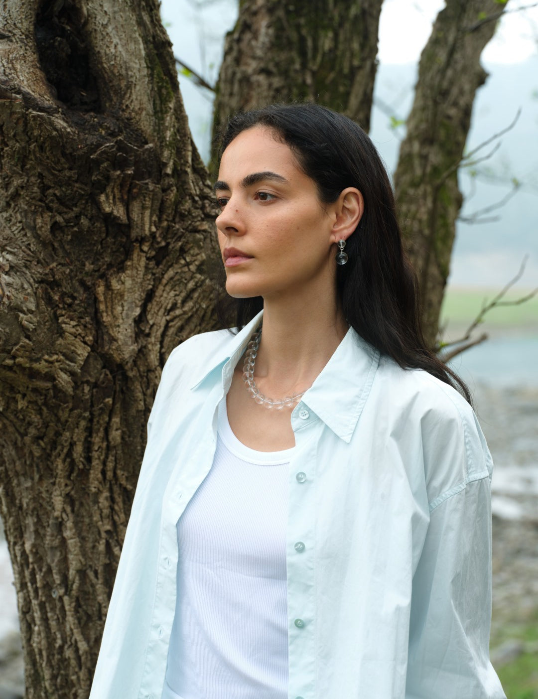 Lily Dew White Crystal Drop Earrings gembea jewelry