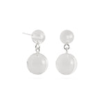Lily Dew White Crystal Drop Earrings gembea jewelry