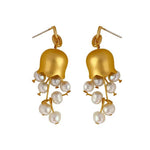 Lily of the Valley Natural Pearl Drop Earrings gembea jewelry