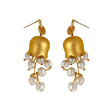 Lily of the Valley Natural Pearl Drop Earrings gembea jewelry
