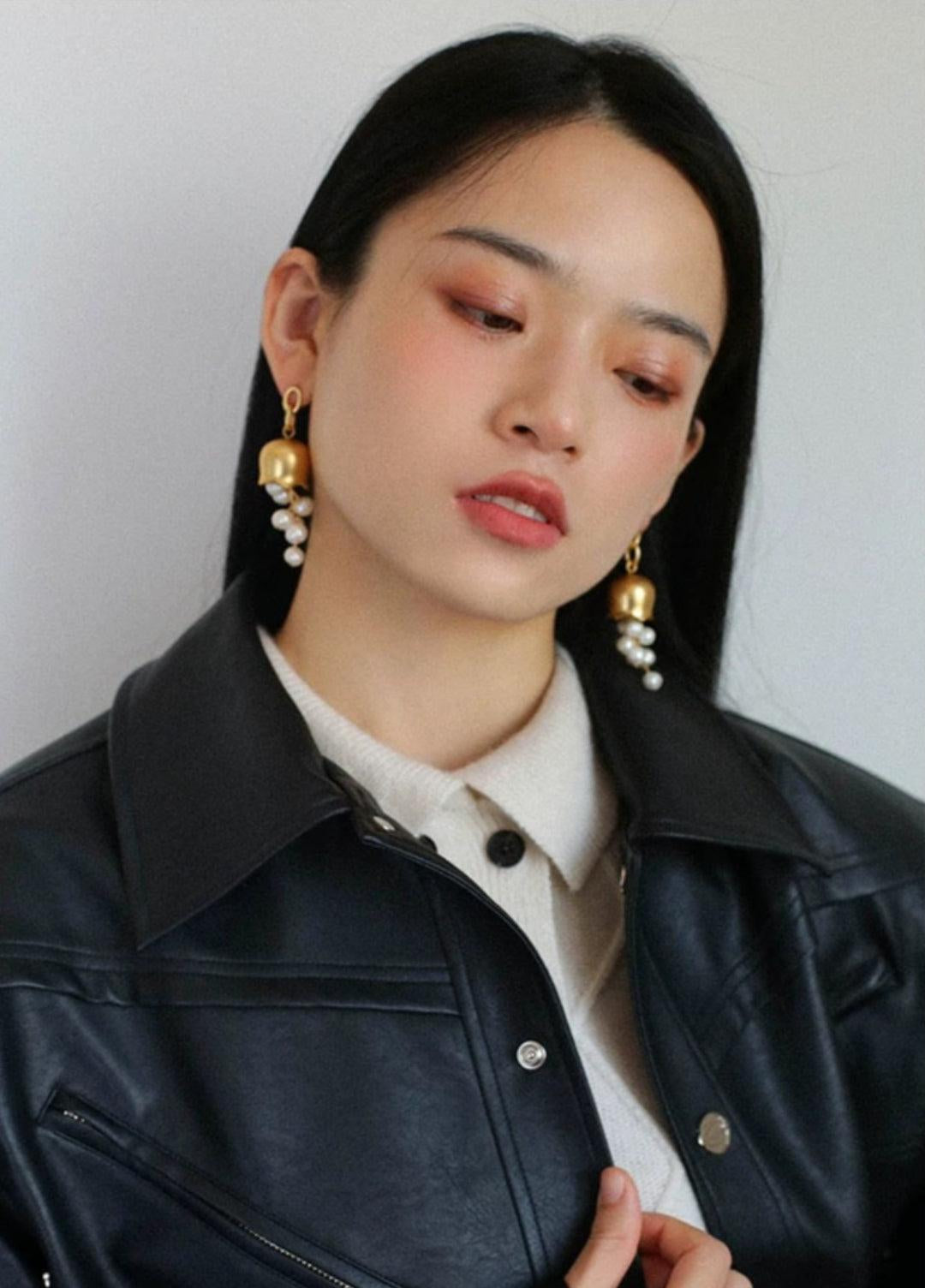 Lily of the Valley Natural Pearl Earrings - Gembea Jewelry