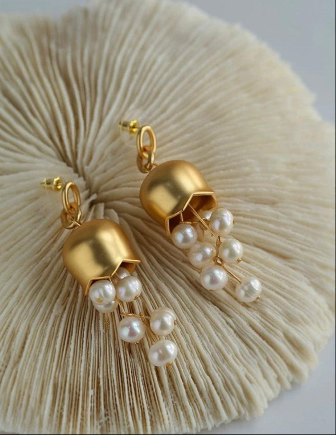 Lily of the Valley Natural Pearl Earrings - Gembea Jewelry