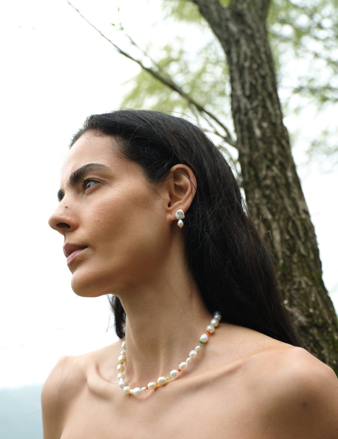 Linden Bloom Baroque Pearl Earrings gembea jewelry