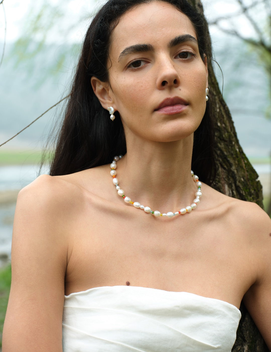 Linden Bloom Baroque Pearl Earrings gembea jewelry