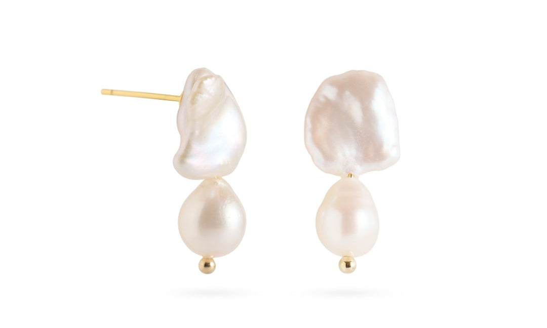 Linden Bloom Baroque Pearl Earrings gembea jewelry