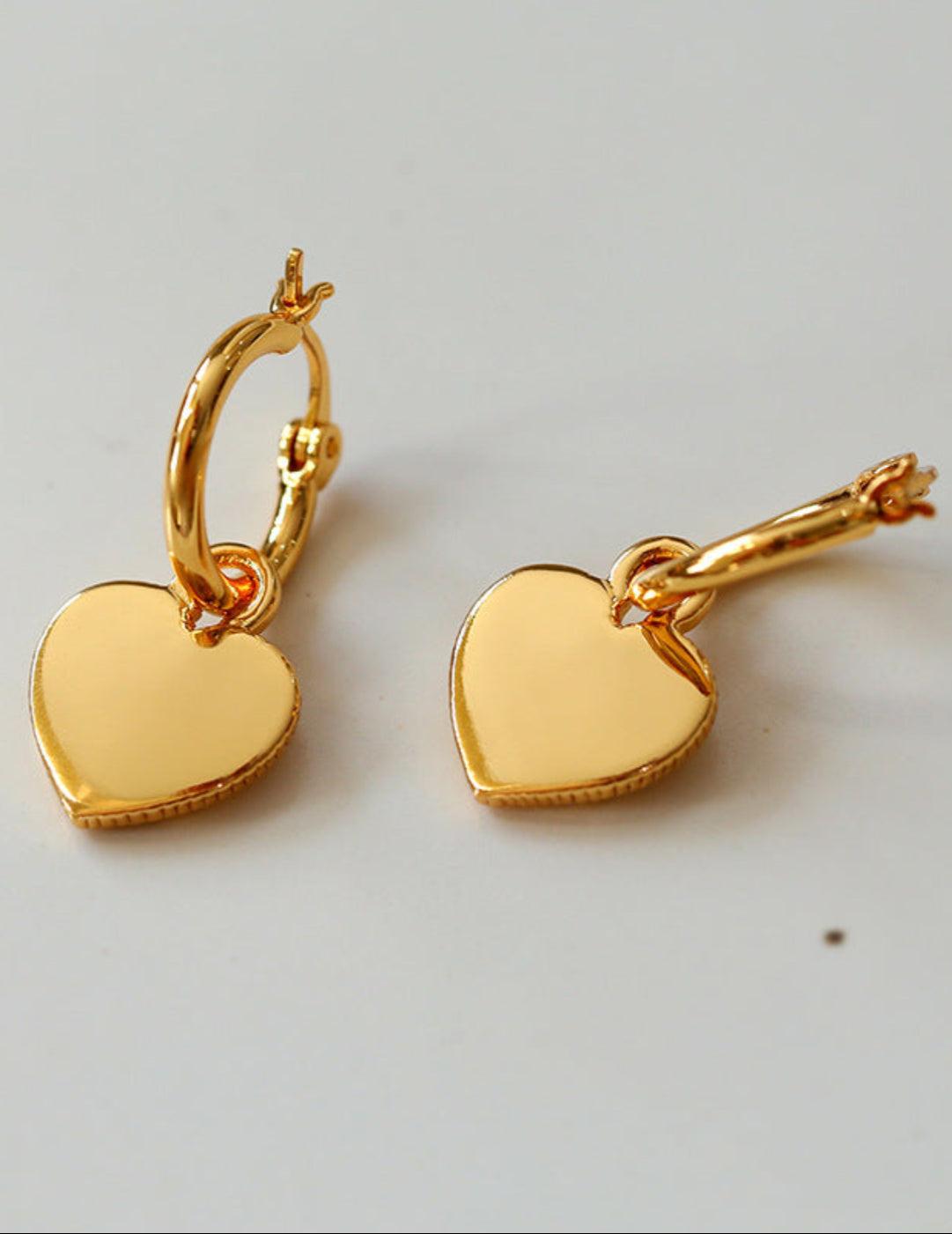 Lion Relief Love Drop Hoop Earrings - Gembea Jewelry