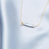 14K Gold Long Baroque Pearl Necklace - Gembea Jewelry