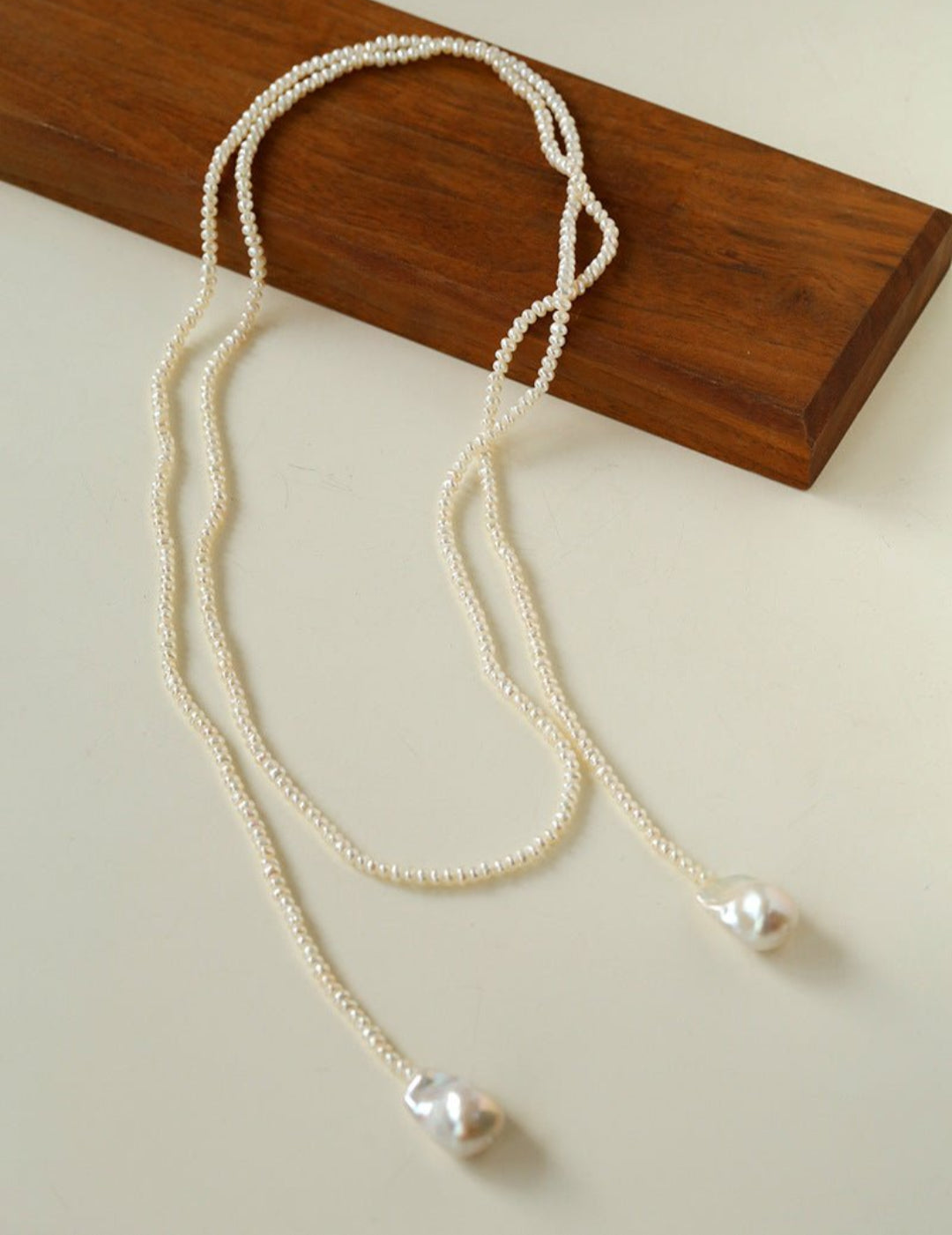 Long Baroque Pearl Beaded Necklace gembea jewelry