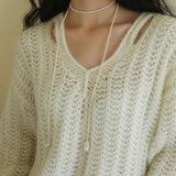 Long Baroque Pearl Beaded Necklace gembea jewelry