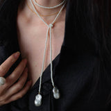 Long Baroque Pearl Beaded Necklace gembea jewelry1