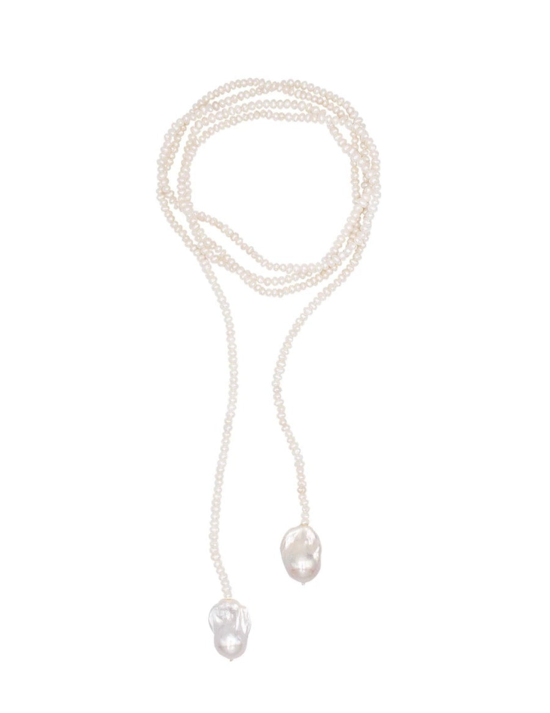 Long Baroque Pearl Beaded Necklace gembea jewelry