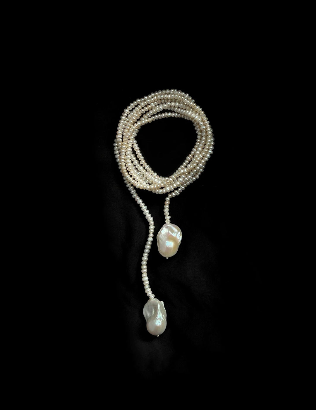 Long Baroque Pearl Beaded Necklace gembea jewelry