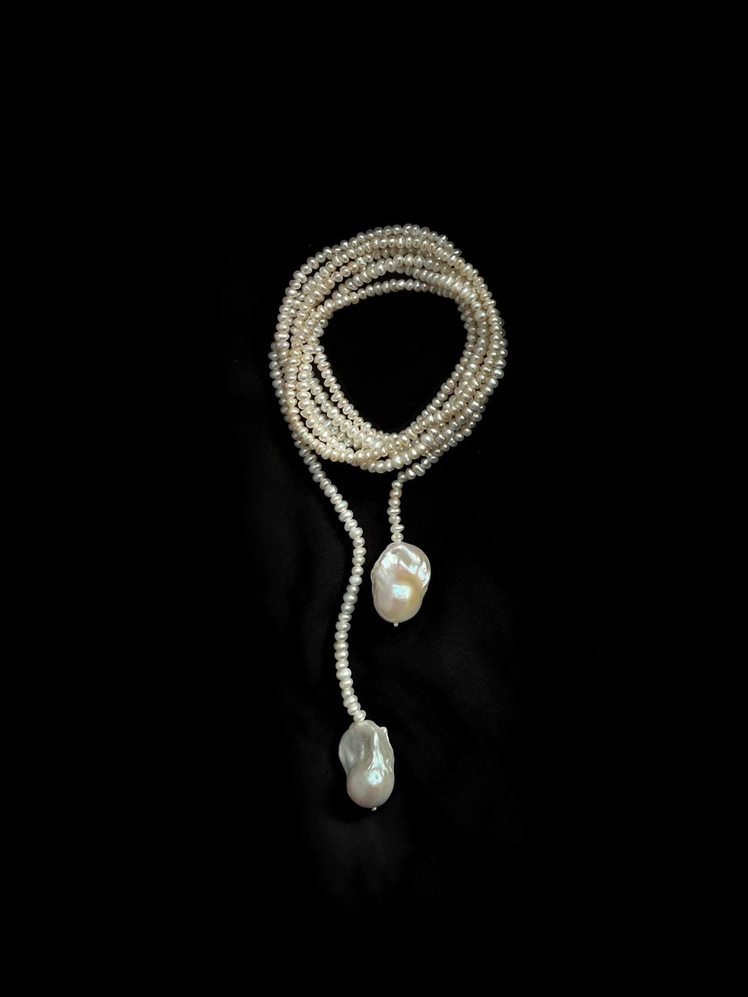 Long Baroque Pearl Beaded Necklace gembea jewelry
