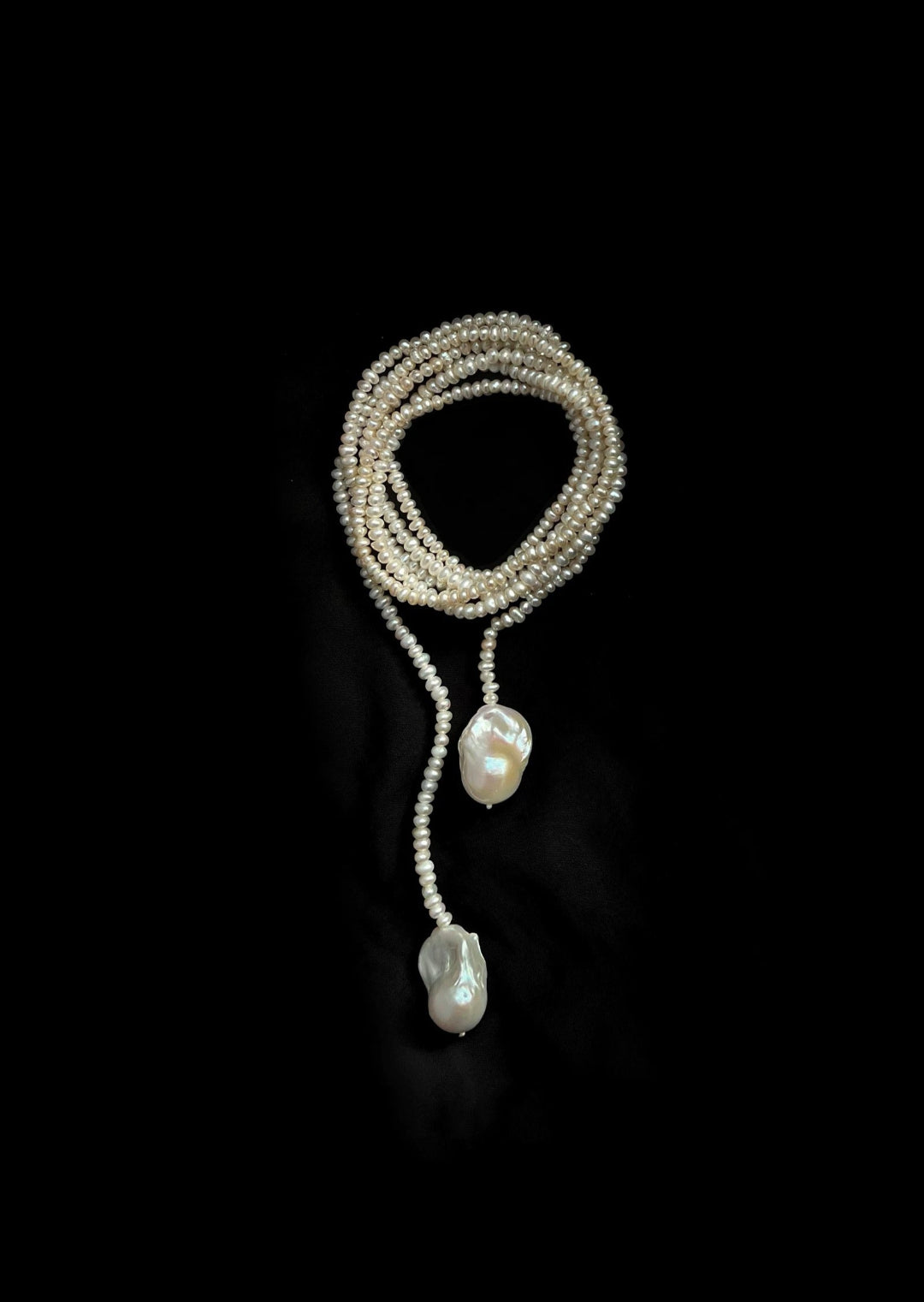 Long Baroque Pearl Beaded Necklace gembea jewelry