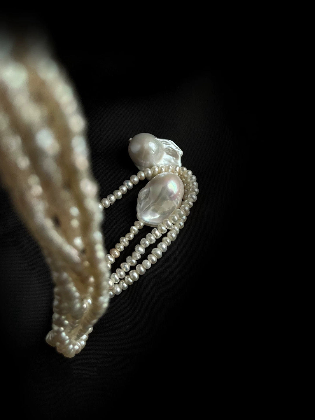 Long Baroque Pearl Beaded Necklace gembea jewelry