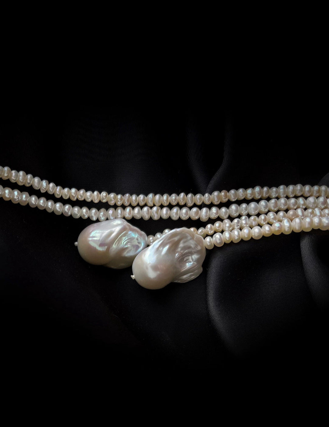Long Baroque Pearl Beaded Necklace gembea jewelry