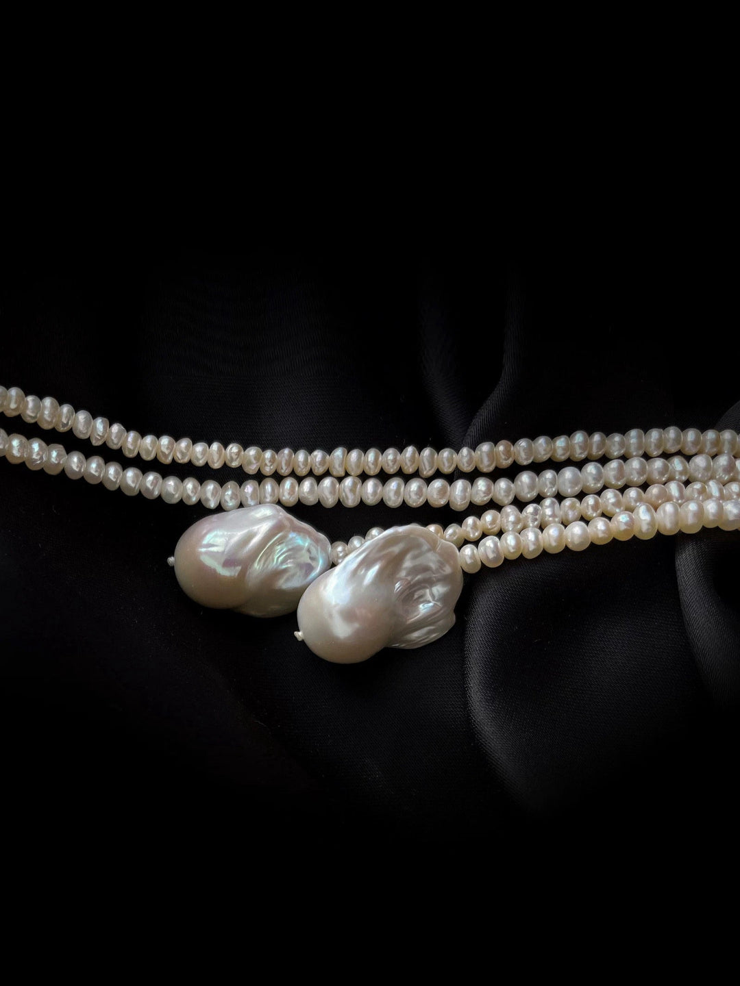 Long Baroque Pearl Beaded Necklace gembea jewelry