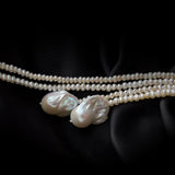 Long Baroque Pearl Beaded Necklace gembea jewelry