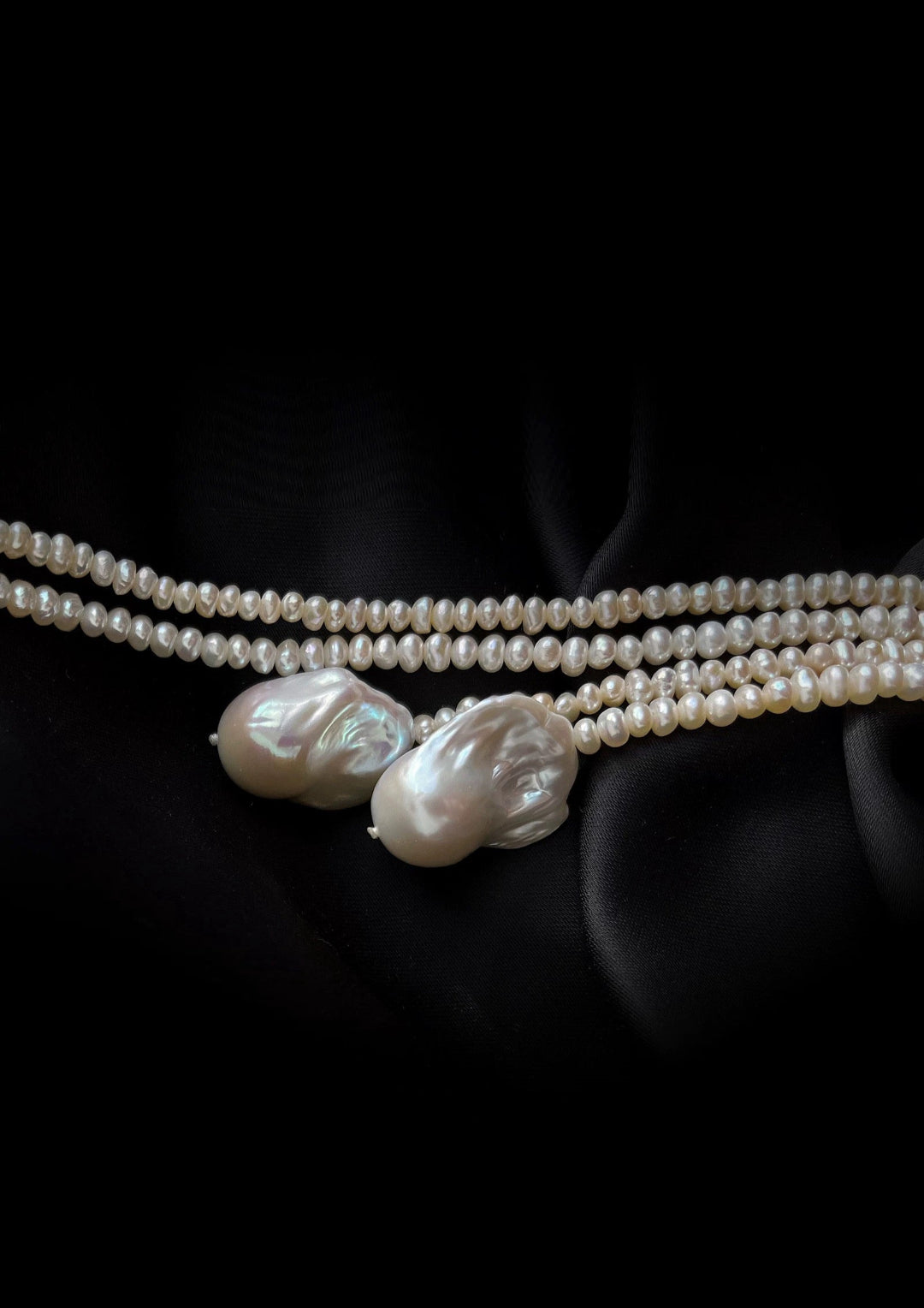 Long Baroque Pearl Beaded Necklace gembea jewelry