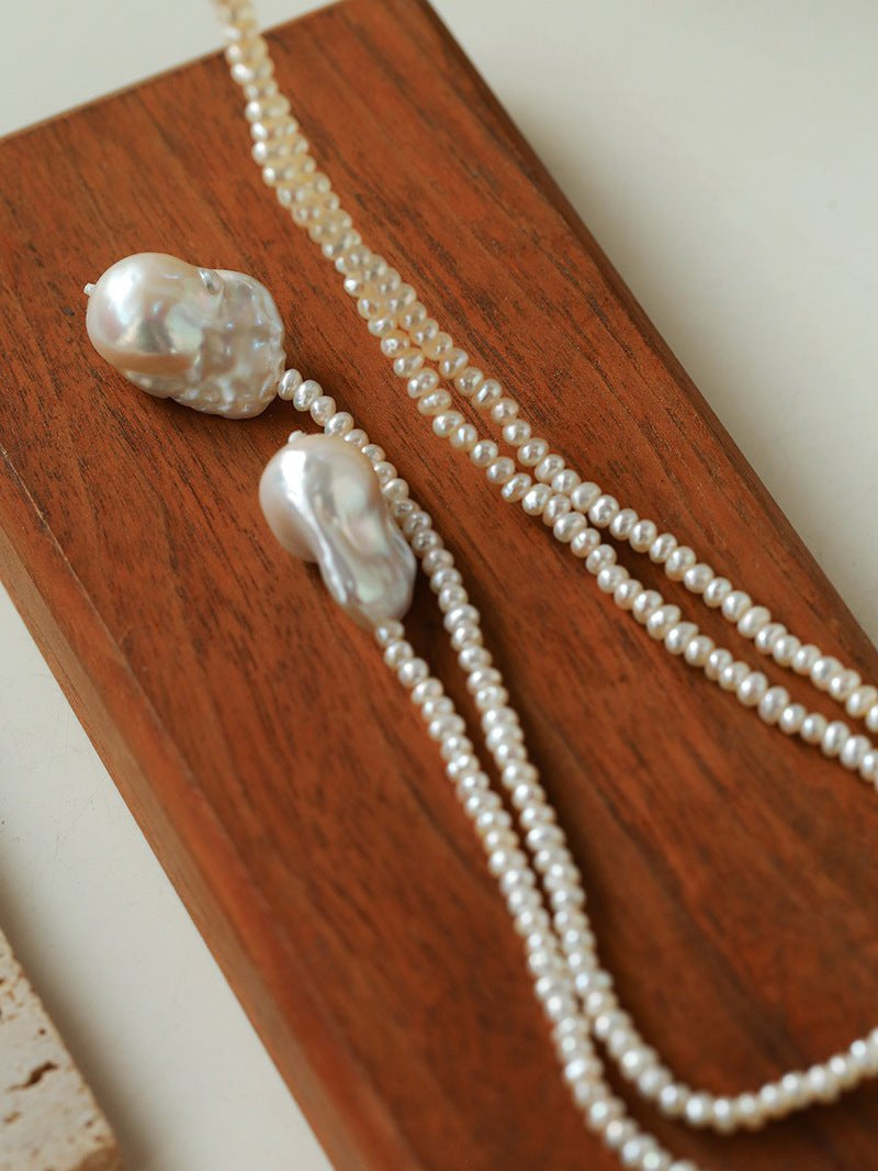 Long Baroque Pearl Beaded Necklace gembea jewelry
