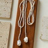 Long Baroque Pearl Beaded Necklace gembea jewelry