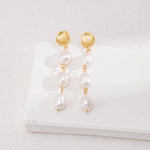 Baroque Pearl Long Pendant Earrings - Gembea Jewelry