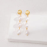 Baroque Pearl Long Pendant Earrings - Gembea Jewelry