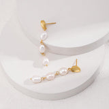Baroque Pearl Long Pendant Earrings - Gembea Jewelry