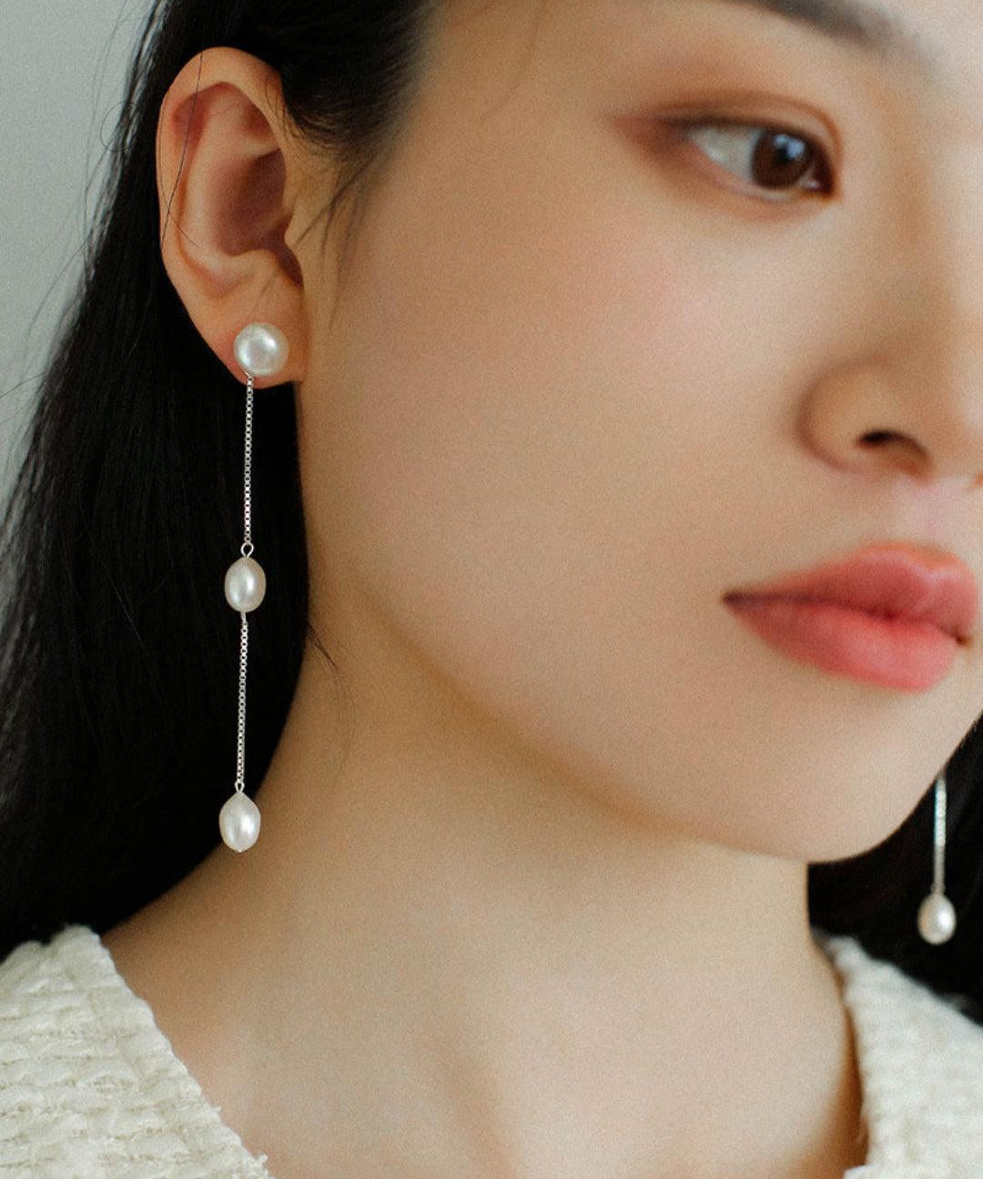 Galaxy Falls Series Tassel Pearl Earrings - Gembea Jewelry