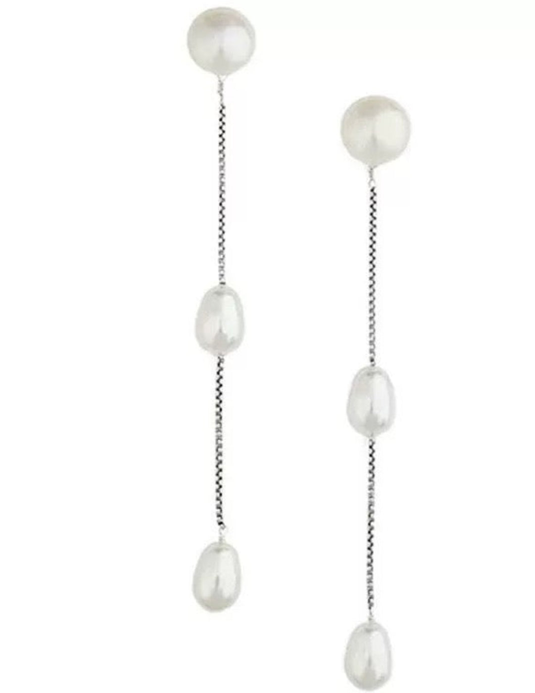 Long Freshwater Pearl Drop Earrings gembea jewelry