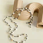 Long Handmade Leather Rope Natural Pearl Necklace - Gembea Jewelry