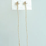 Long Rice Pearl Drop Earrings - Gembea Jewelry