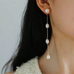 Galaxy Falls Series Tassel Pearl Earrings - Gembea Jewelry