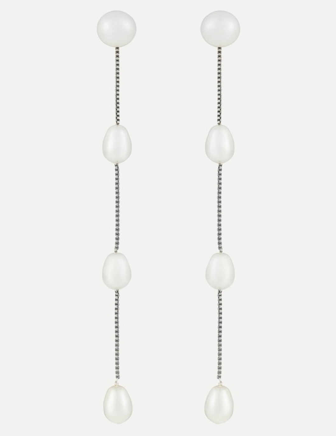 Long Tassel Freshwater Pearl Drop Earrings gembea jewelry