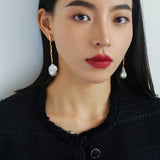 Long Tree Branch Baroque Drop Earrings - Gembea Jewelry