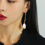 Long Tree Branch Baroque Drop Earrings - Gembea Jewelry