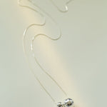 Long Twin Sphere Sterling Silver Necklace gembea jewelry