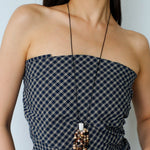 Long Zebra Stone Tassel Pendant Necklace gembea jewelry