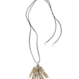 Long Zebra Stone Tassel Pendant Necklace gembea jewelry