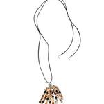 Long Zebra Stone Tassel Pendant Necklace gembea jewelry