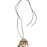 Long Zebra Stone Tassel Pendant Necklace gembea jewelry