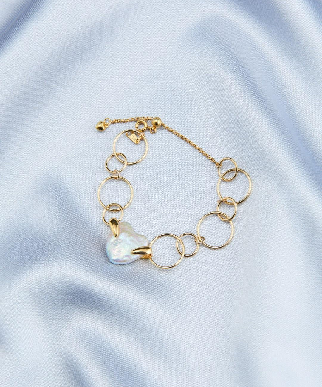 Love Baroque Small Metal Circle Bracelet - Gembea Jewelry