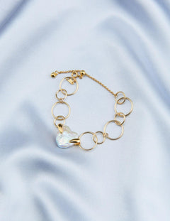 Love Baroque Small Metal Circle Bracelet - Gembea Jewelry