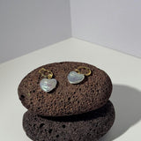 Love Heart Baroque Pearl Hoop Earrings - Gembea Jewelry