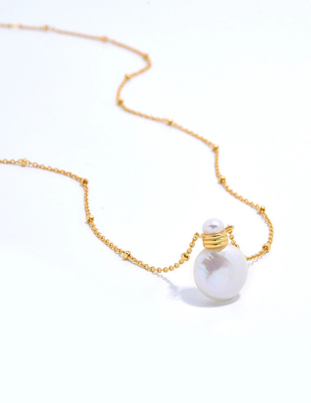 Love and the City Perfume Bottle Pearl Necklace gembea jewelry1