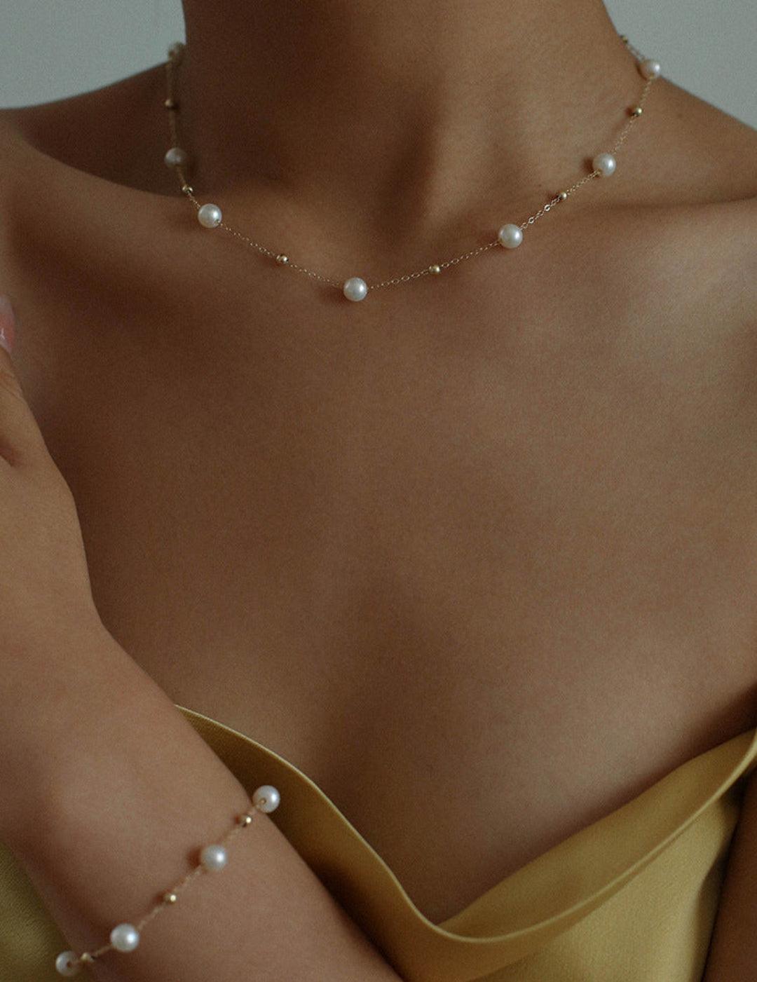 Love and the City Vintage Chain Pearl Necklace - Gembea Jewelry